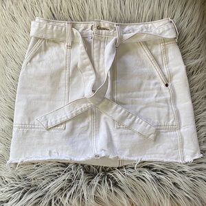 Abercrombie and Fitch White Denim Skirt with Tie